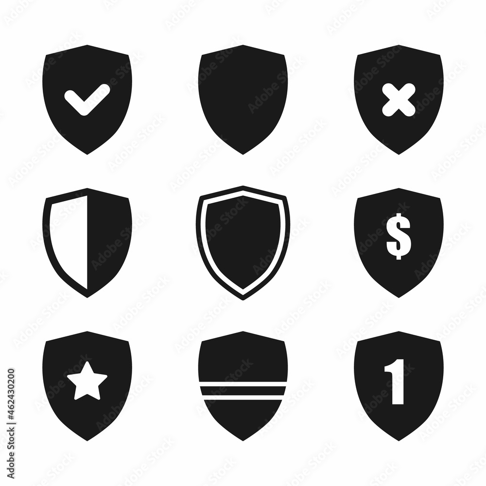 Shield protection, security, guard vector icon set Shield protection, security, guard vector icon set