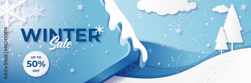 Winter christmas sale banner