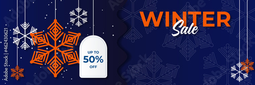 Winter christmas sale banner