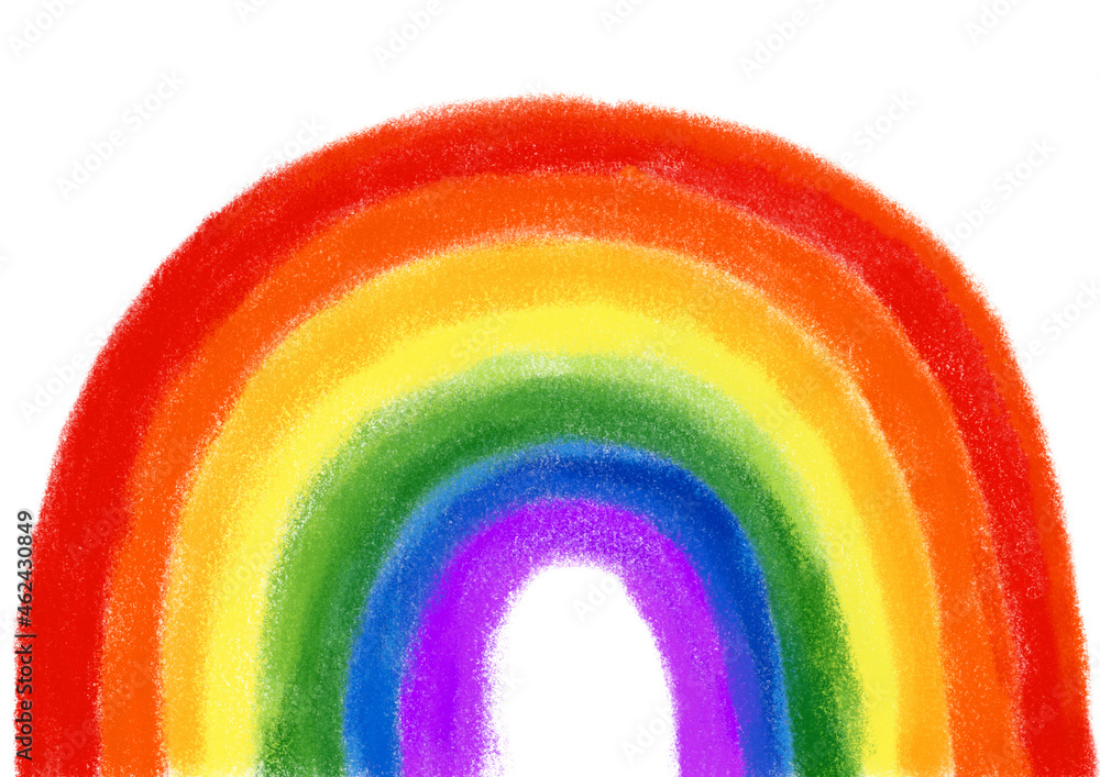 Obraz premium Rainbow spectrum stripe brush colorful crayon hand drawn