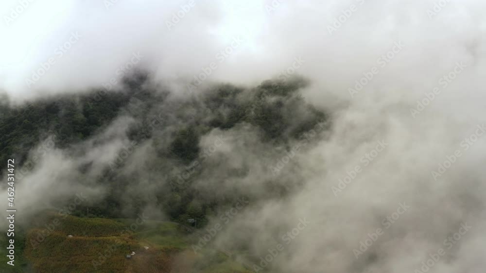 aerial view of beautiful white clouds that covered the mountains Natural scenery of Nan Province northern thailand aerial view of beautiful white clouds that covered the mountains Natural scenery of Nan Province northern thailand