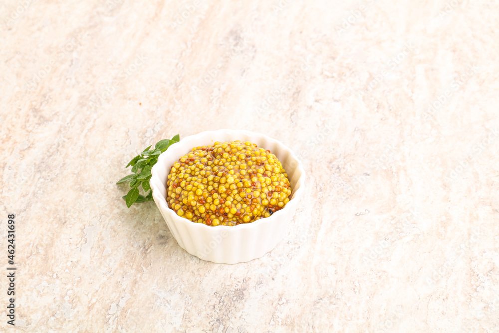 Grain mustard sauce in the bowl Grain mustard sauce in the bowl