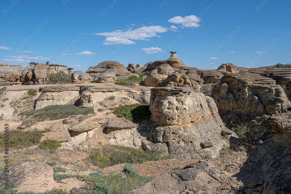 Rock formations in Writing on Stone Provincial Park, Alberta, Canada
