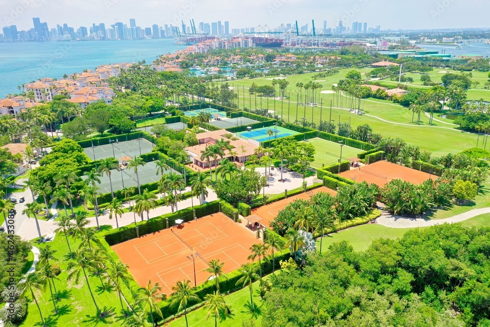 Golf course and tennis court Fisher Island, Miami Beach