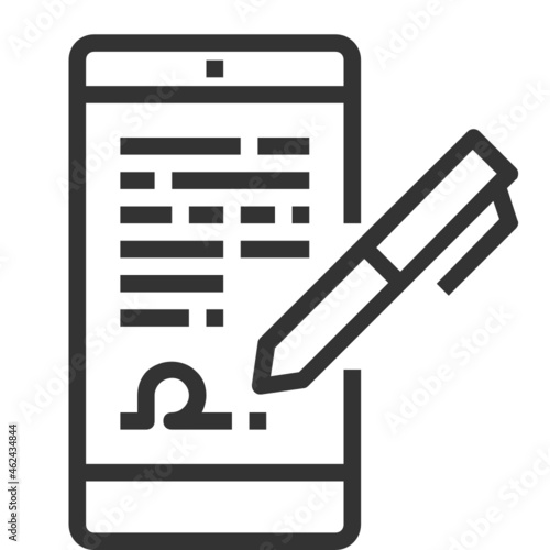 DIGITAL SIGNATURE LINE ICON 