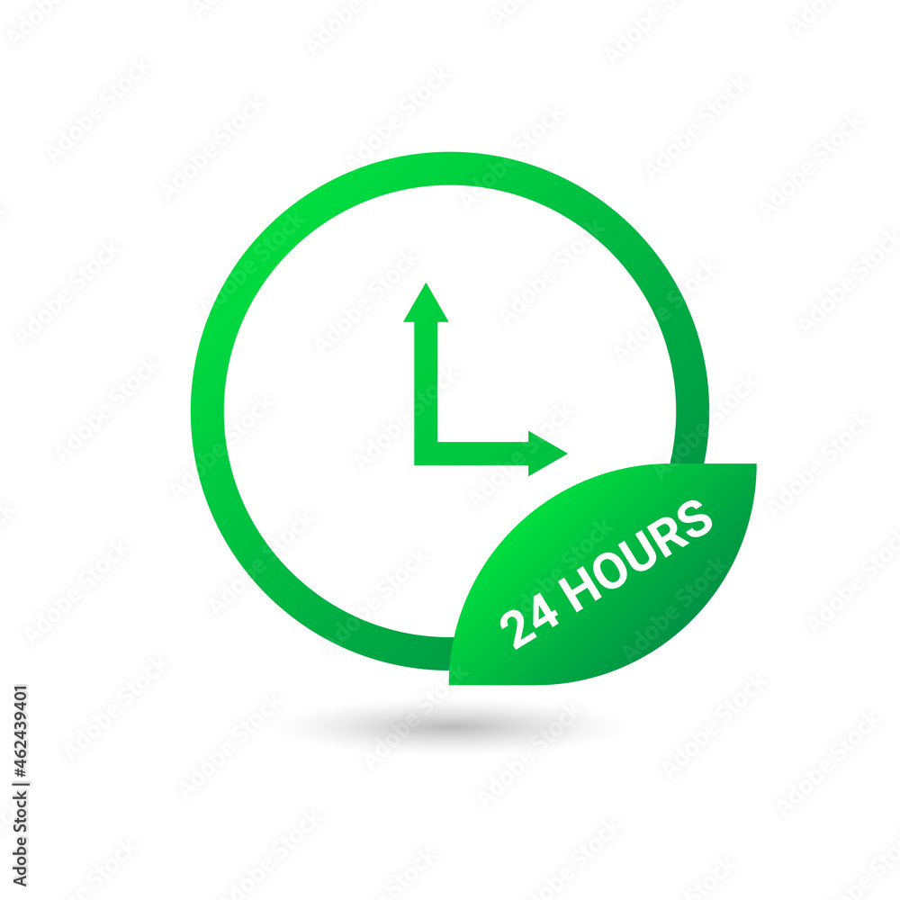 Open 24 hours icon Isolated On White Background. Vector Open 24 hours icon Isolated On White Background. Vector