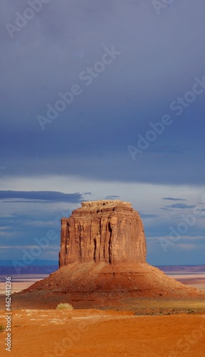 Monument Vally, Merrick at sunset. Monument Valley on the American Indian Reservation near Utah and Arizona in the western United States. Merrick Butte in the sunset.