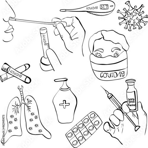 set of coronavirus icons
