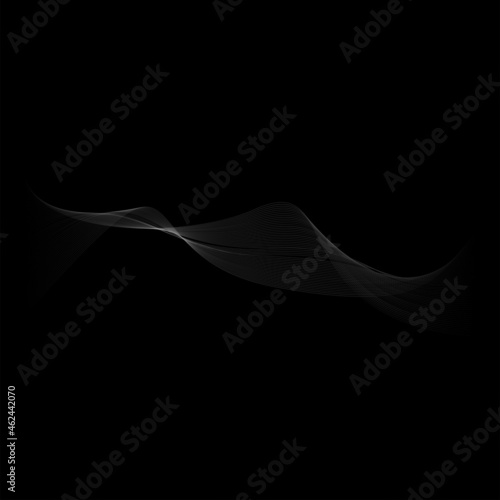 Abstract wave element for design. Digital frequency track equalizer. Stylized line art background. Vector illustration. Wave with lines created using blend tool. Curved wavy line, smooth stripe.