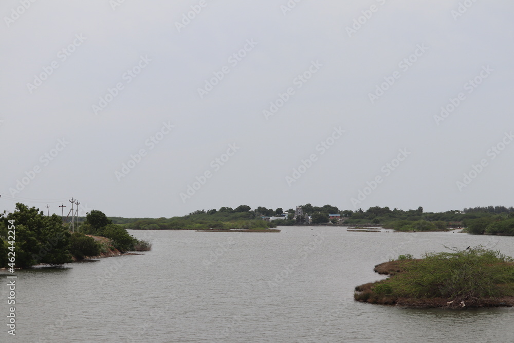 river in the park Pondicherry ,Tamil Nadu 