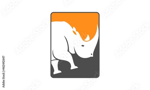 Fototapeta Naklejka Na Ścianę i Meble -  Strong rhino illustration icon logo