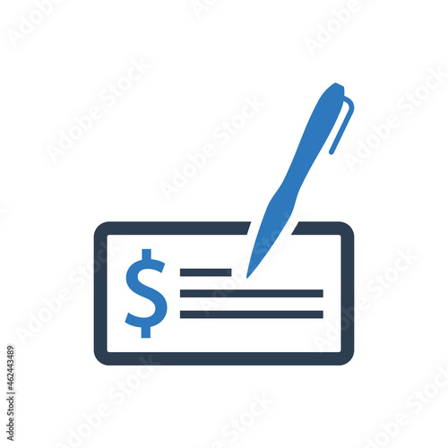 Bank check icon - payment check icon