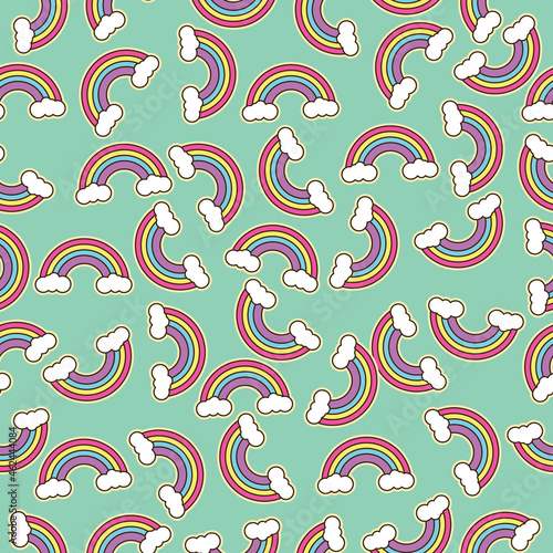 Cute rainbow seamless pattern Background