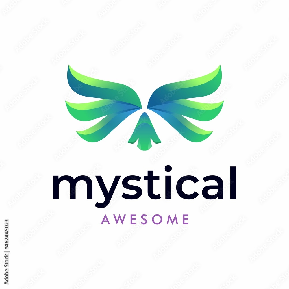 abstract but creative mystical bird wing logo abstract but creative mystical bird wing logo