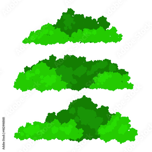 Bushes and vegetation in a cartoon style. Set for your design. Vector illustration in flat style. EPS10