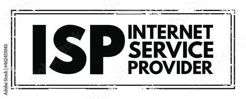 ISP - Internet Service Provider acronym, technology concept background