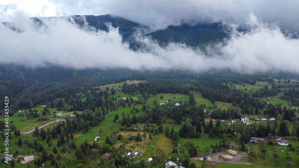 Fototapeta premium Cloudy Landscape Aerial View