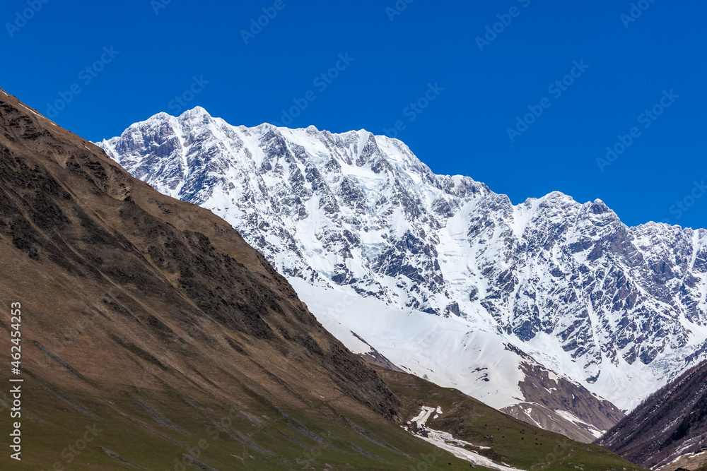 Shkhara Mountain near Ushguli village. It is the highest peak in Georgia