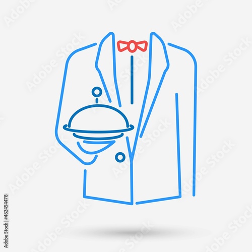 Waiter icon isolated object. Vector illustration.