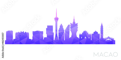 Foto Macao Low Poly Skyline Clip Art City Design