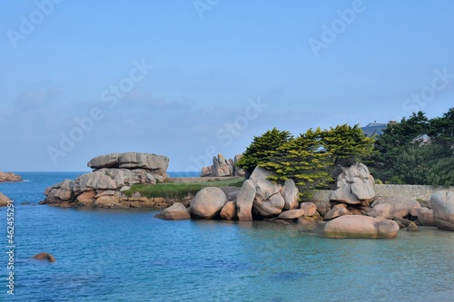 Beautiful seascape at Tregastel in Brittany France photo