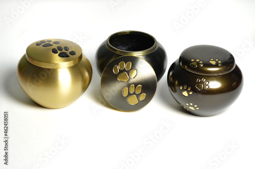 Pet urns for cremation or burial. Funeral urns.	 photo