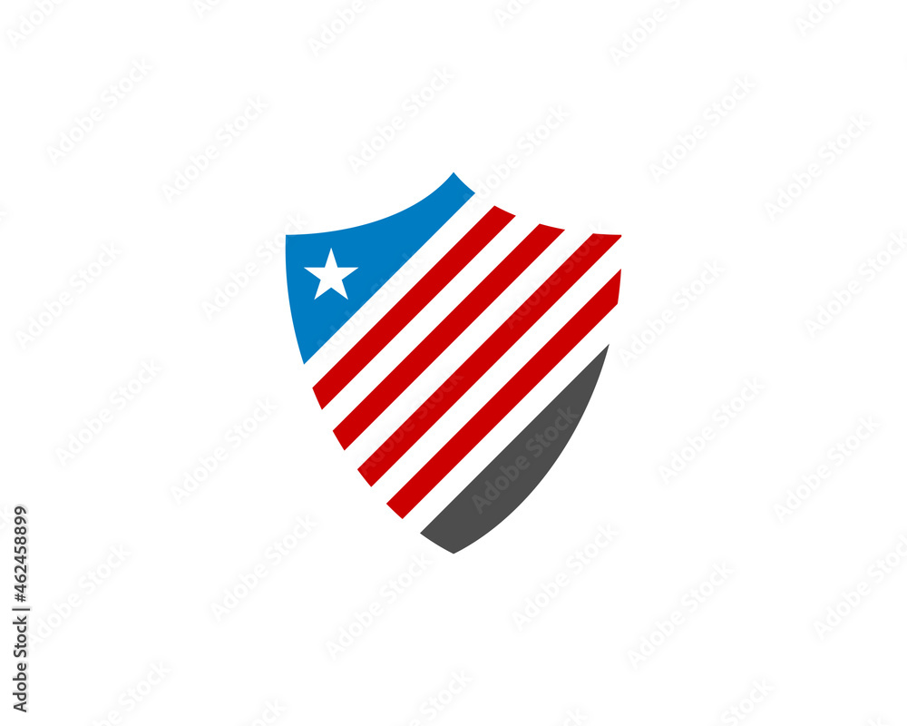 Shield protection with american theme logo