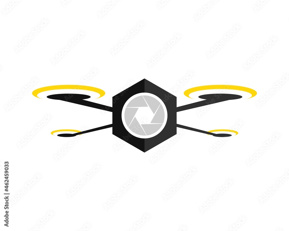 Modern drone with hexagonal shape and camera inside Modern drone with hexagonal shape and camera inside