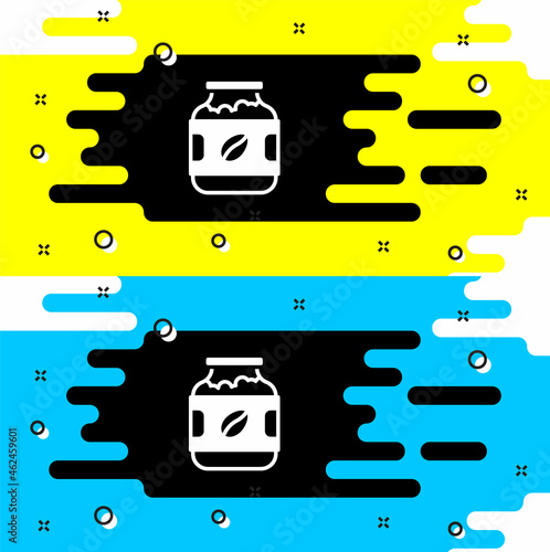 White Coffee jar bottle icon isolated on black background. Vector