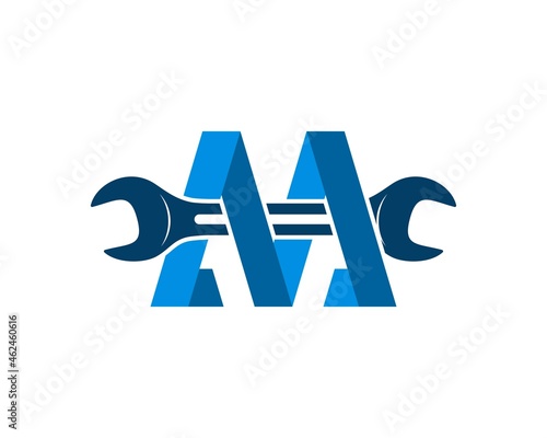 M letter initial with repair wrench inside