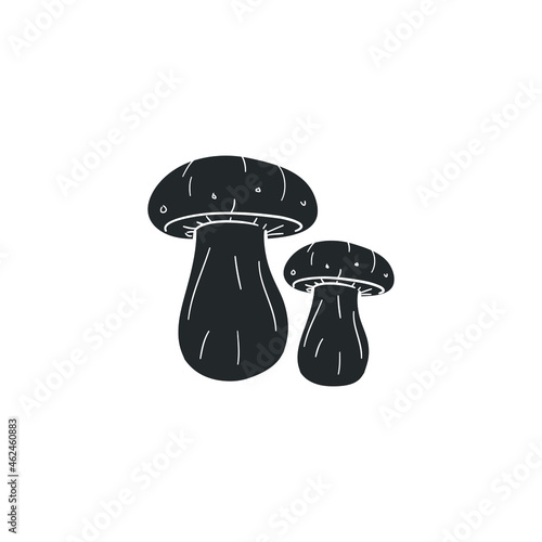 Boletus Fragans Icon Silhouette Illustration. Mushroom Vector Graphic Pictogram Symbol Clip Art. Doodle Sketch Black Sign.