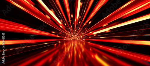 Colorful abstract panoramic background: light streaks/beam.

( Car backplate, 3D rendering computer digitally generated illustration.) photo