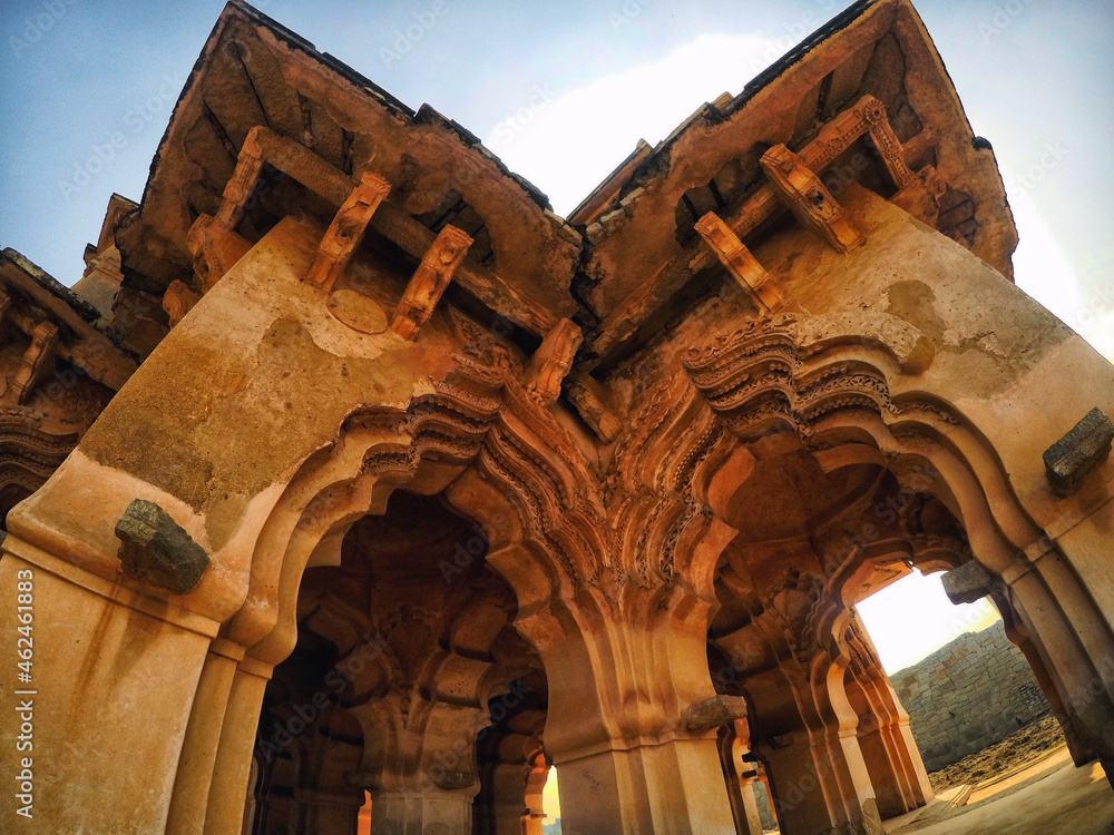 View of the Lotus Mahal located in Hampi, India