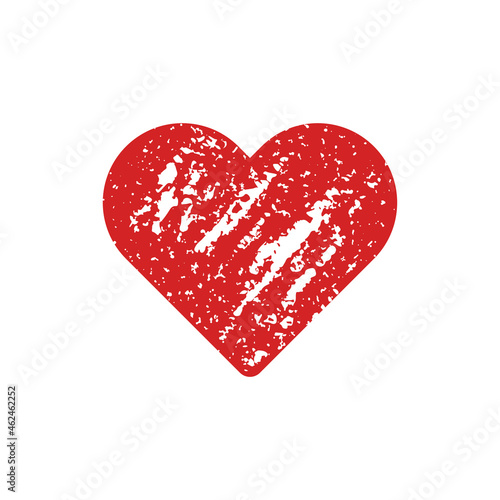 Heart icon. Red grunge silhouette. Vector simple flat graphic illustration. The isolated object on a white background. Isolate.
