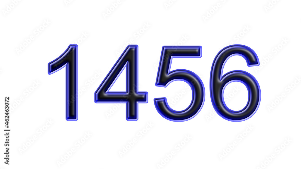 blue 1456 number 3d effect white background blue 1456 number 3d effect white background