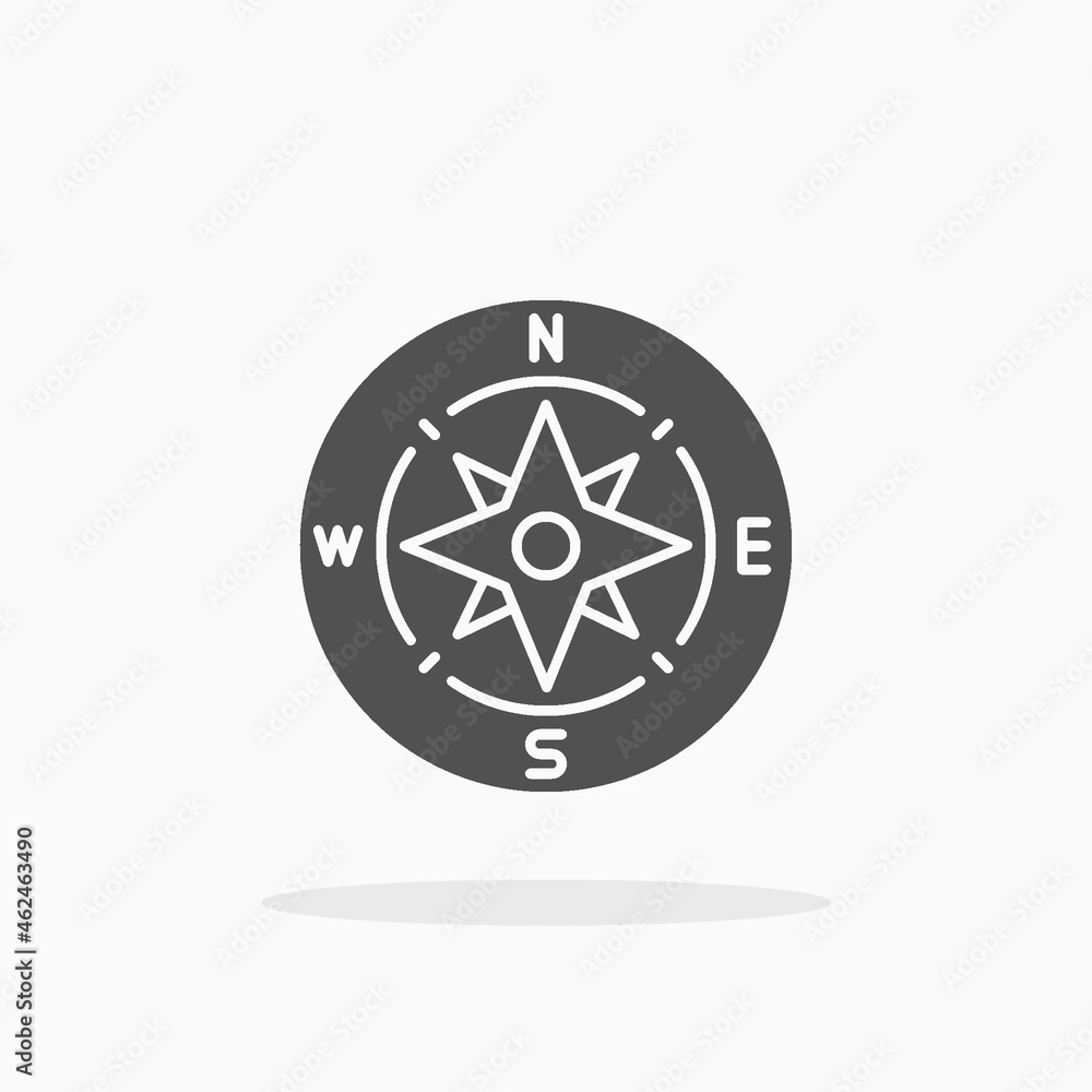 Compass icon. Glyph or Solid style. Vector illustration. Enjoy this icon for your project. Compass icon. Glyph or Solid style. Vector illustration. Enjoy this icon for your project.