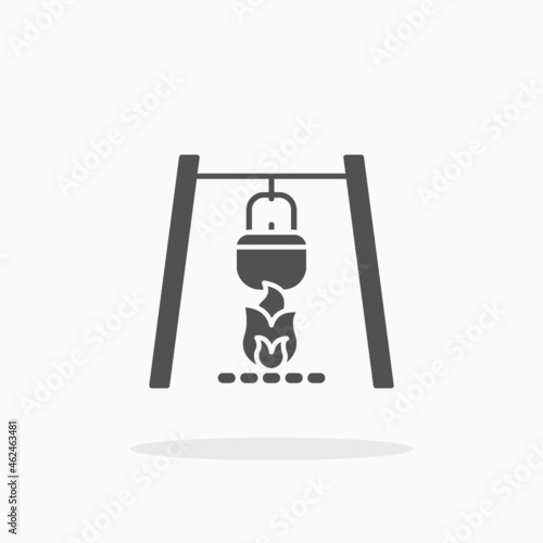 Cooking Pot icon. Glyph or Solid style. Vector illustration. Enjoy this icon for your project.