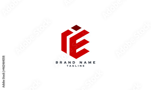 IE, EI, Abstract initial monogram letter alphabet logo design