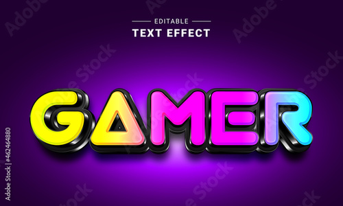 Editable text style effect - Neon text style theme. Glowing text effect. Graphic style