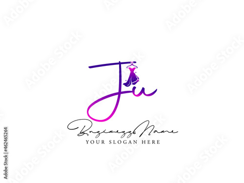 Letter JU Logo, Creative ju j u Fashion Clothing Brand, Apparel Logo For Luxury Fashion Shop photo