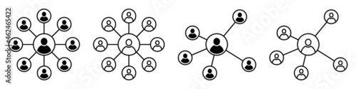 Set of business connections icons. Networks icon, network connection. Social connections, business network. Connection signs. Vector.