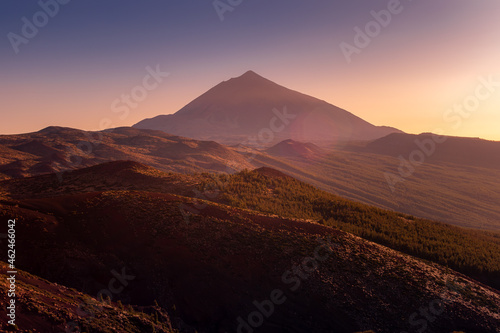 Epic sunset at Teide National Park  Tenerife  Canary Islands  Spain
