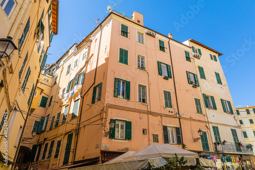 facade of the old town of Sanremo, Liguria