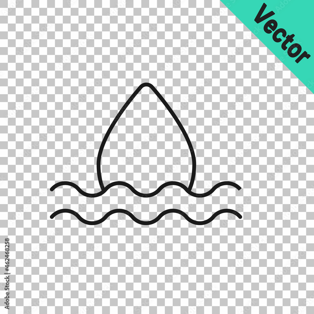 Black line Water drop icon isolated on transparent background. Vector Black line Water drop icon isolated on transparent background. Vector