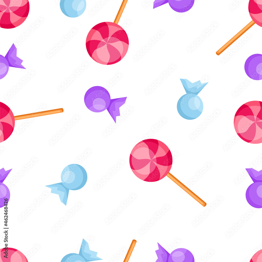 Seamless pattern of sweets. Vector cartoon illustration Seamless pattern of sweets. Vector cartoon illustration