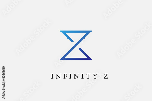 monogram initial Z.blue infinity symbol as letter Z, vector flat logo design usable for business logo, industrial, web icon template