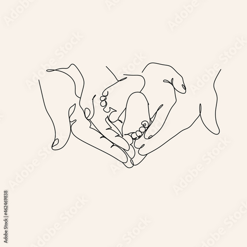 Woman Line drawing vector. Pregnant woman and motherhood Line art