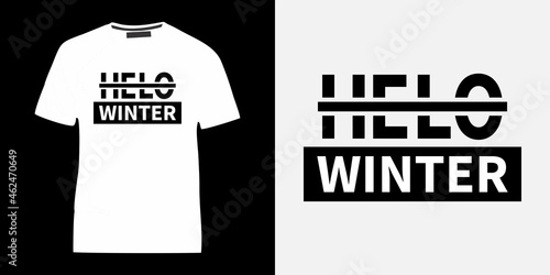 Hello winter typography t-shirt design