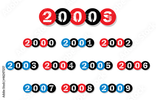 2000s Year Labels | Timeline Clipart Set and Calendar Headers | Retro Millennial Graphics for Reunions | Aughts Sign and Nostalgic Resource