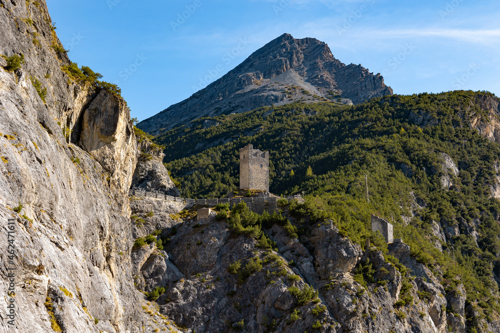 Fraele towers near the Cancano dams in Bormio in Valtellina, Italy